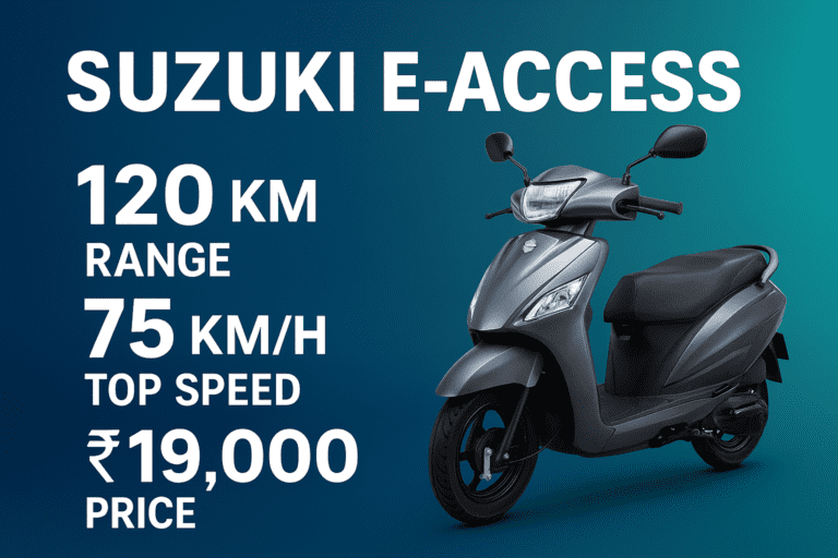 Suzuki E-Access Electric Scooter: Affordable EV with 120 Km Range & 75 km/h Speed