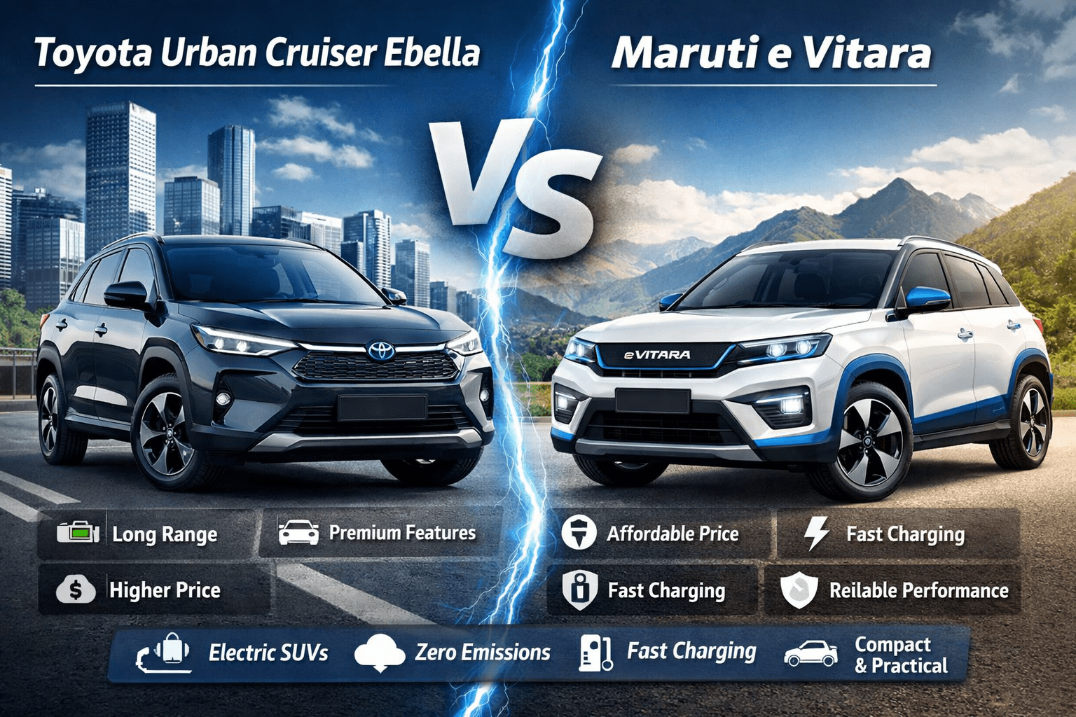 Toyota Urban Cruiser Ebella Vs Maruti e Vitara